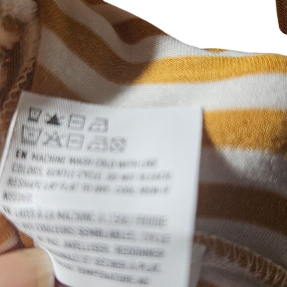 American Eagle Yellow & White Striped Halter Jumpsuit S Soft Fabric - Picture 9 of 9